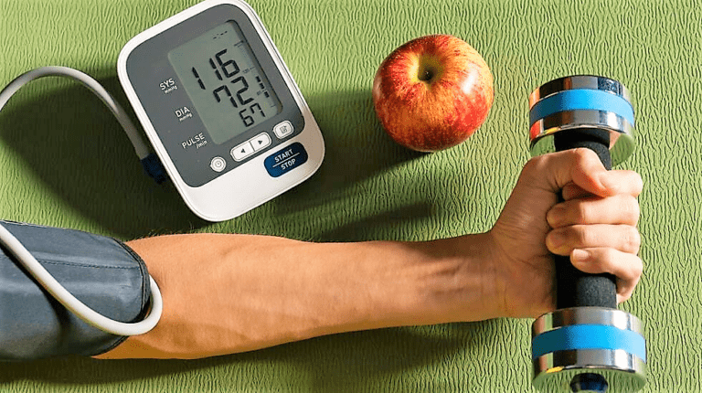 photo d' un bras de sportif faisant un test de pour voir si il y'a hypertension artérielle.