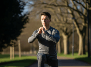 Sportif en pleine action