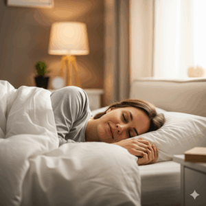 une femme dans son lit qui dort