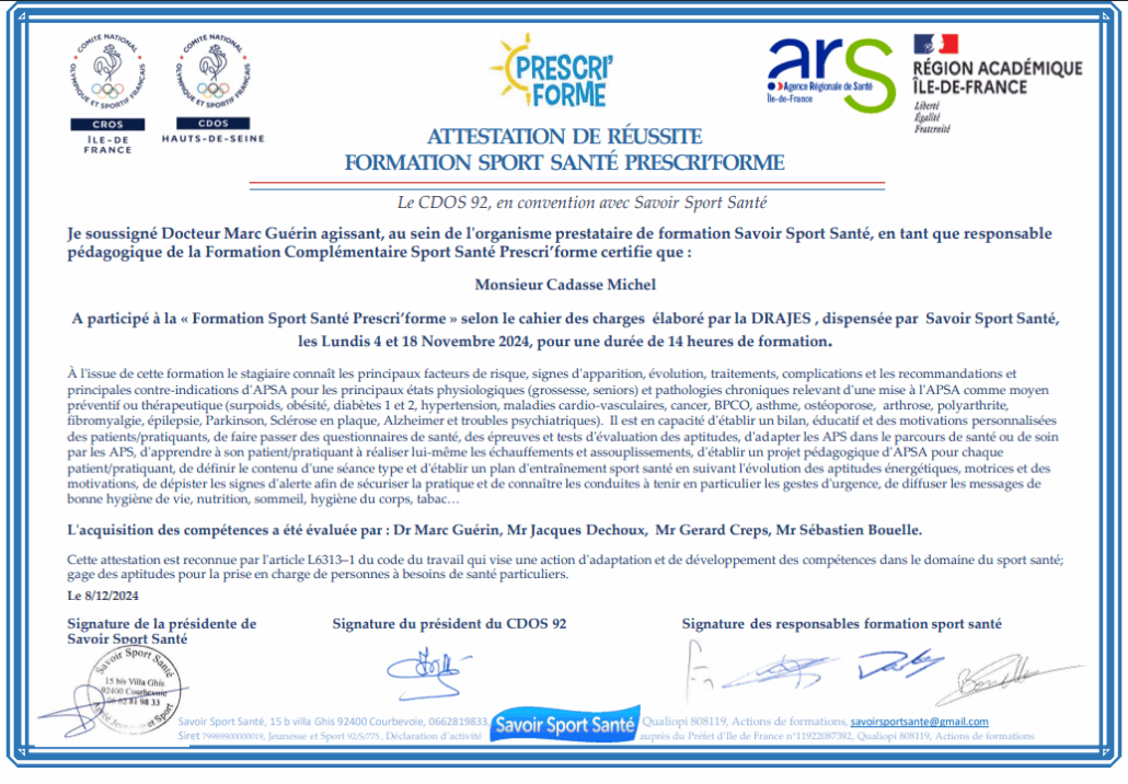 Certification Sport Santé