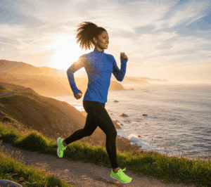 Femme qui courre en extérieur