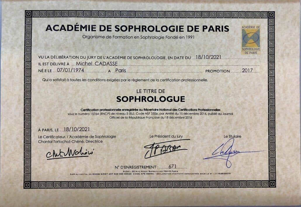 Rncp Sophrologue caceydien