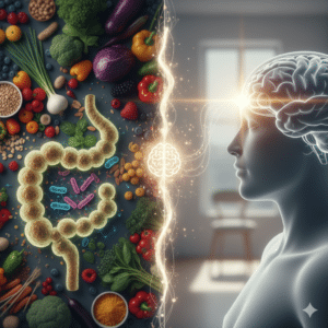 Illustration de la sérénité et de la clarté mentale retrouvées grâce à un microbiome équilibré et une alimentation riche en fibres.