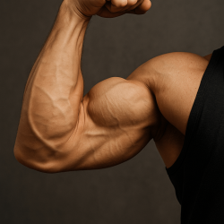 Biceps musclé gros biceps hyperthrophié